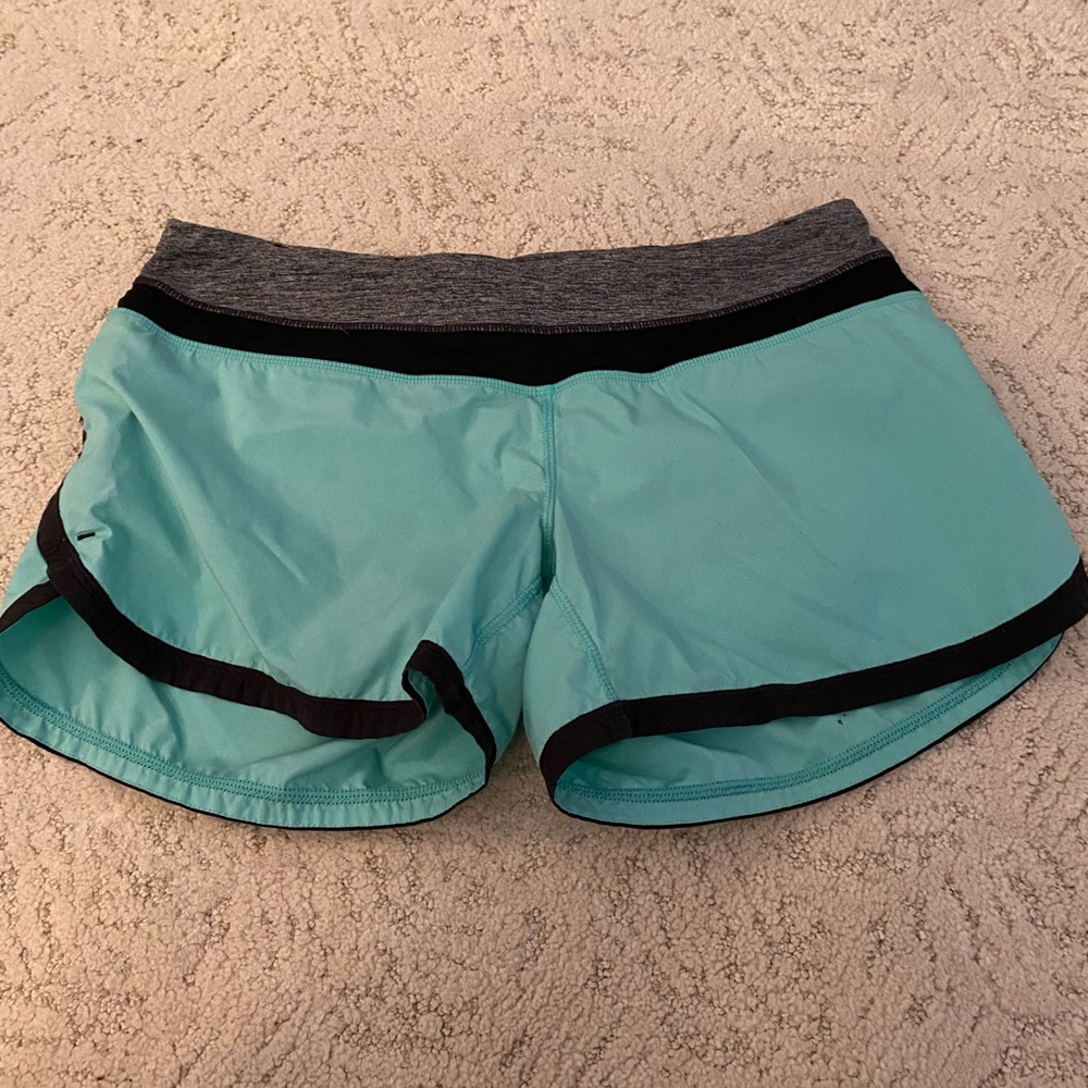 Teal lululemon speed up shorts size 6